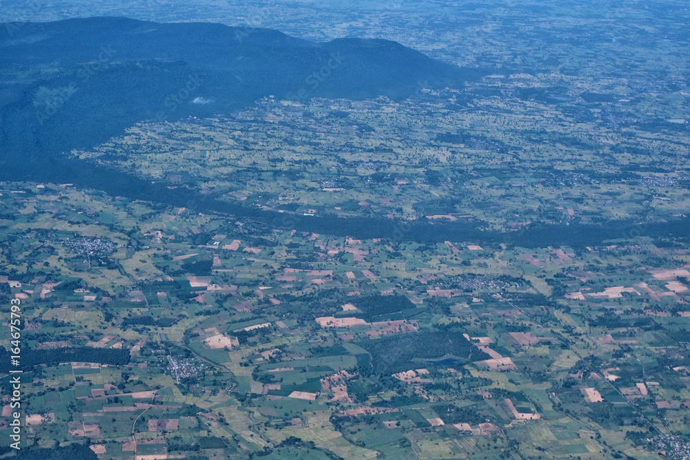 Aerial view countryside in Thailand .