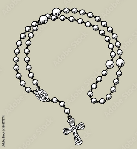 Prayer beads round frame photo