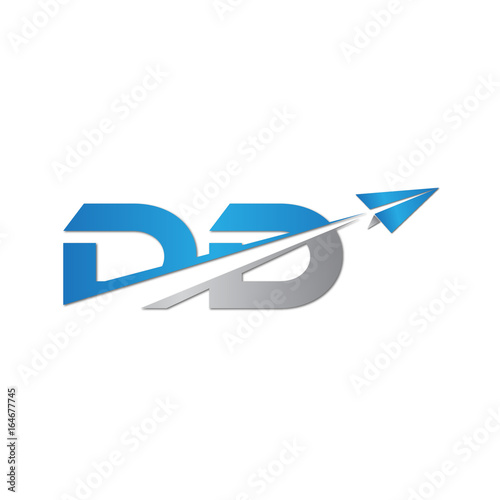 DD initial letter logo origami paper plane