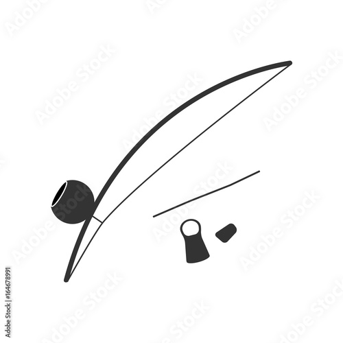 Berimbau,  percussion instrument, flat design