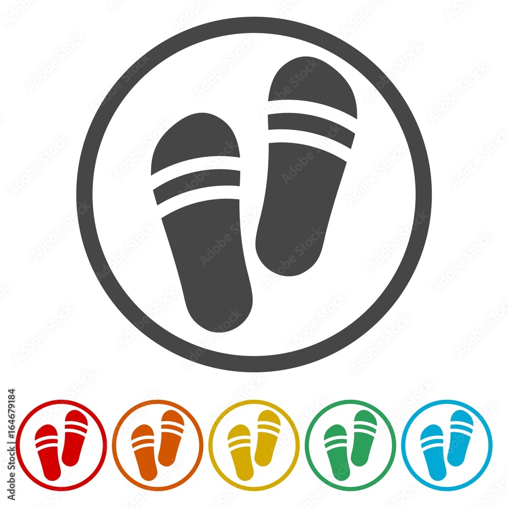 Flip-flops sign icon. Beach shoes. - Illustration Flip-flops sign icon. Beach shoes. - Illustration