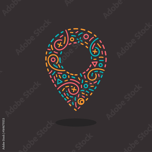 Abstract business logo icon with location