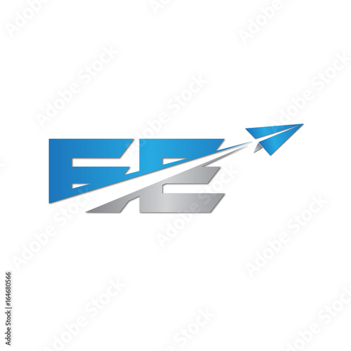 EE initial letter logo origami paper plane