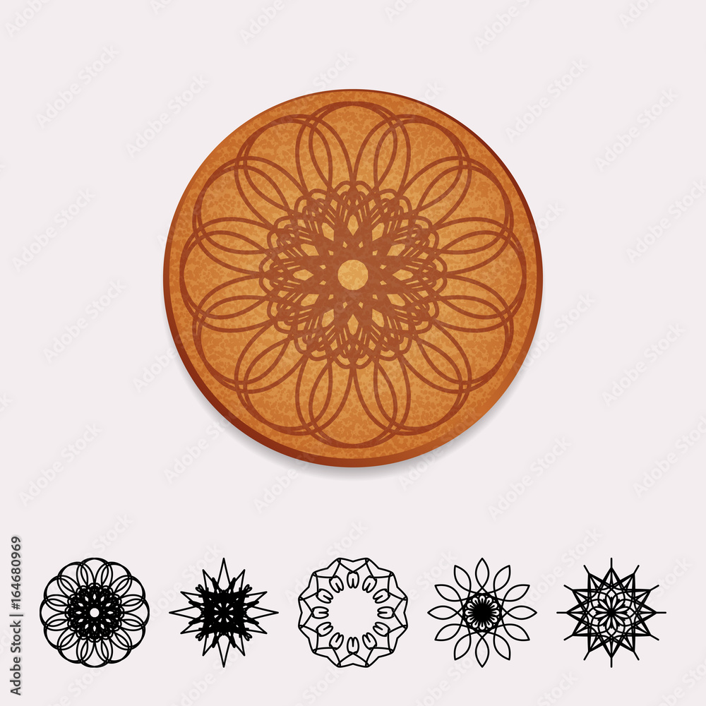 Vector Ornamental Cork Beer Coaster Vector Ornamental Cork Beer Coaster