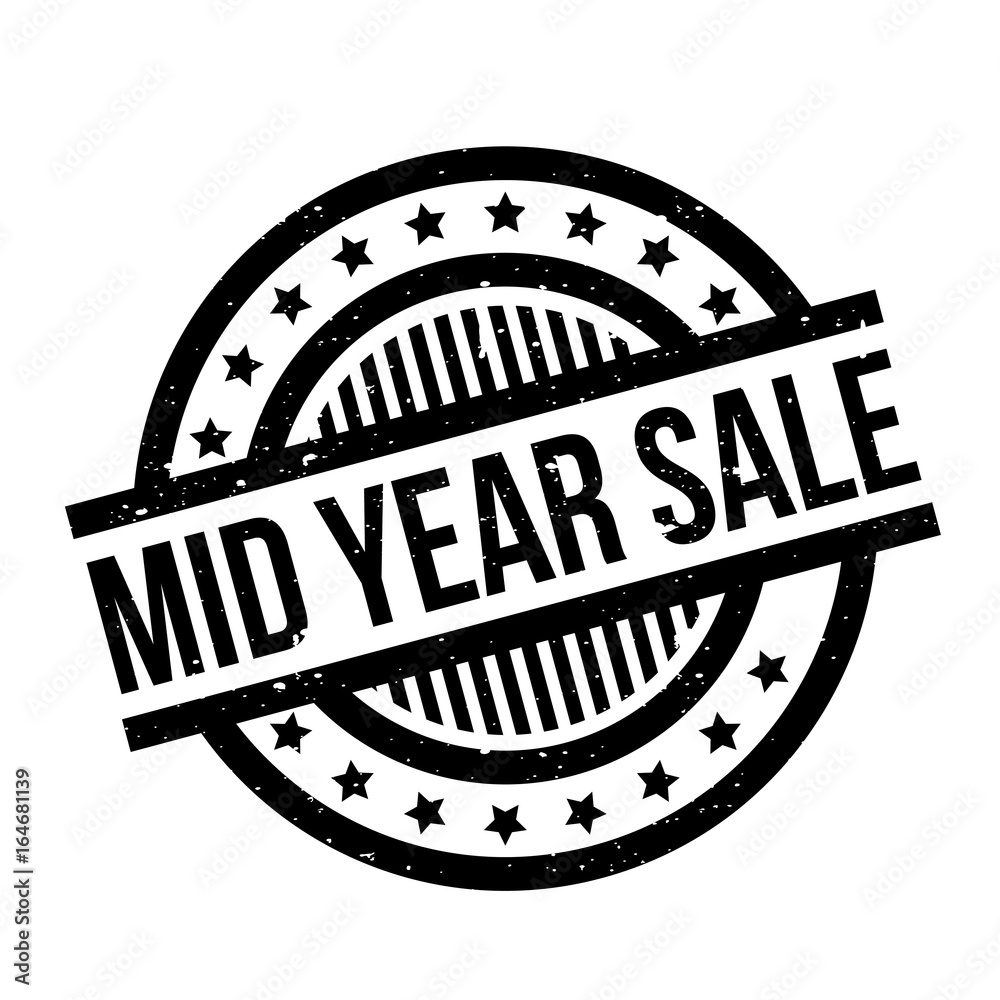 Mid Year Sale rubber stamp. Grunge design with dust scratches. Effects can be easily removed for a clean, crisp look. Color is easily changed. Mid Year Sale rubber stamp. Grunge design with dust scratches. Effects can be easily removed for a clean, crisp look. Color is easily changed.