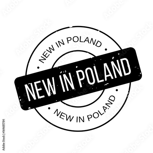 New In Poland rubber stamp. Grunge design with dust scratches. Effects can be easily removed for a clean, crisp look. Color is easily changed.