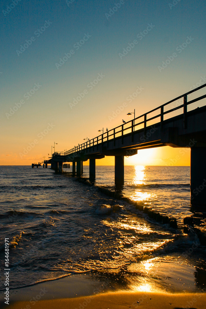 Seebücke Bansin im Sonnenaufgang