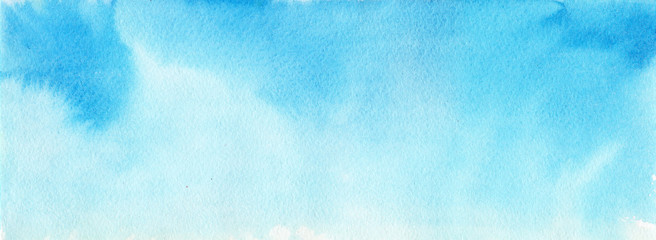 Blue watercolor background for backgrounds. Hand drawn.