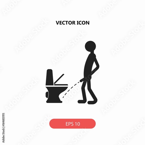 man peeing on the floor vector icon