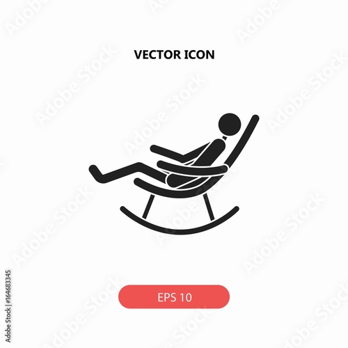 man in rocking chair vector icon
