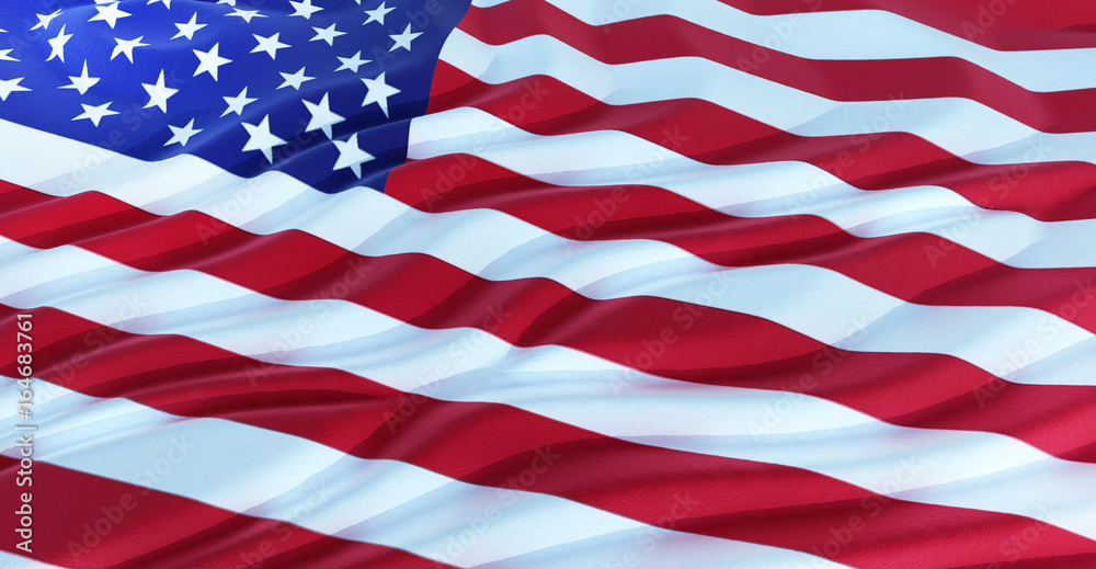 3d rendering of USA Flag, USA flag background, American Flag 4th july american independence day.