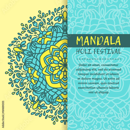 Happy Holi invitation vector template background design element