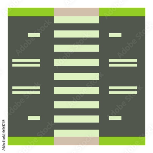 Road with pedestrian zone icon, cartoon style