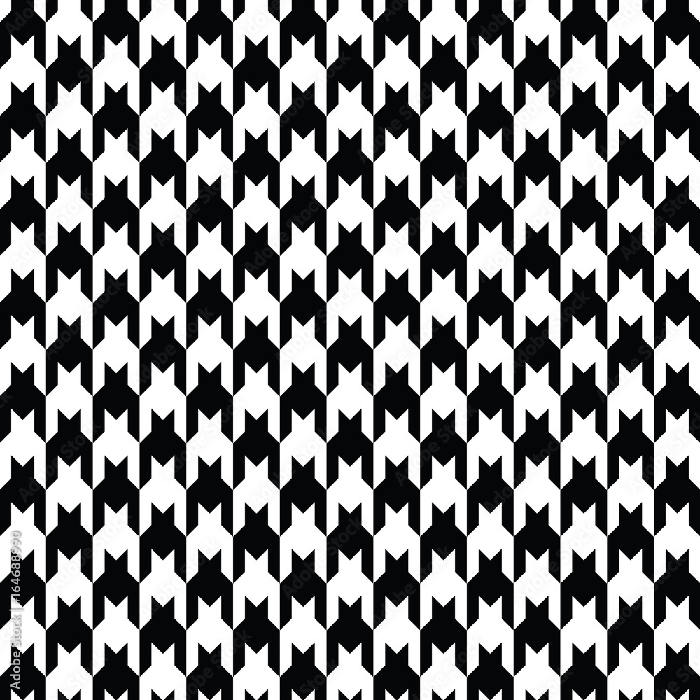 Black and white houndstooth pattern vector. Classical checkered textile design. Black and white houndstooth pattern vector. Classical checkered textile design.
