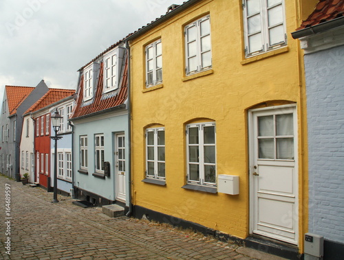 Colored houses in Nykøbing on the island Falster. Denmark