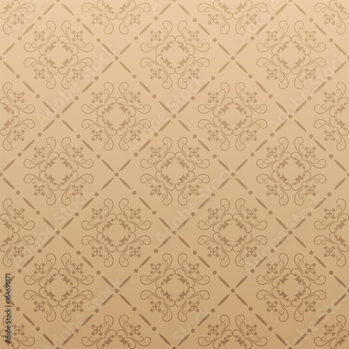 Damask Wallpaper. Background image. Brown color. Texture wallpaper. Vector art