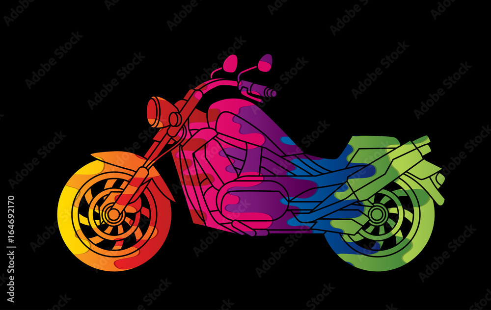 Obraz premium Motorbike side view abstract graphic vector