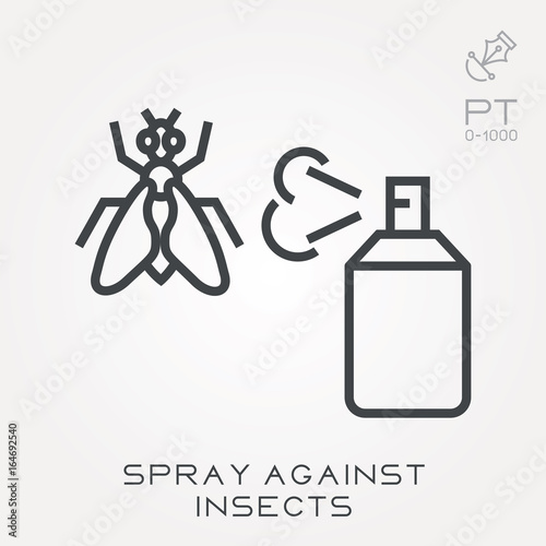 Line icon spray against insects