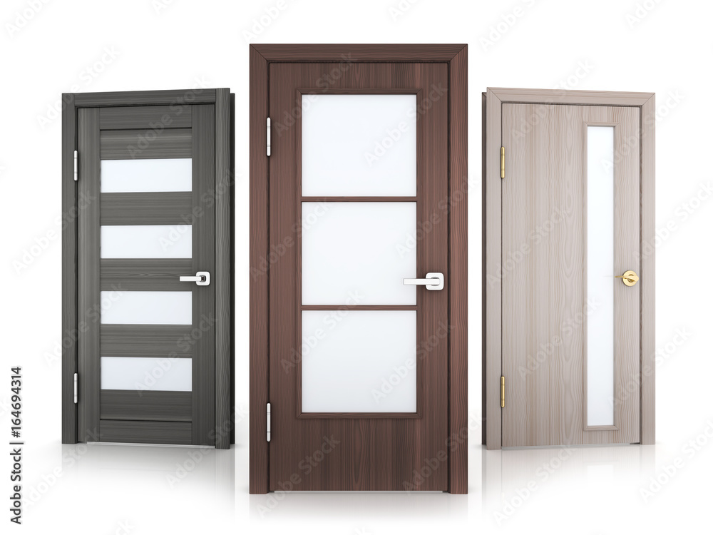 Three doors row