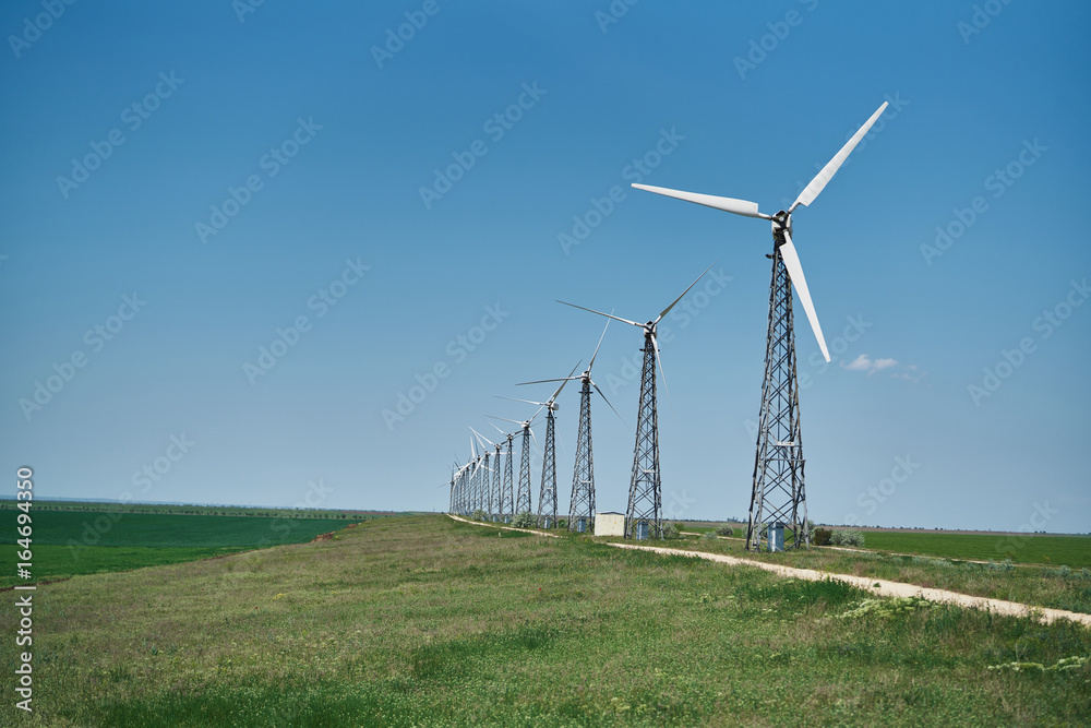 1182289 Field, windmills, grass, sky, summer, road, sunny 1182289 Field, windmills, grass, sky, summer, road, sunny