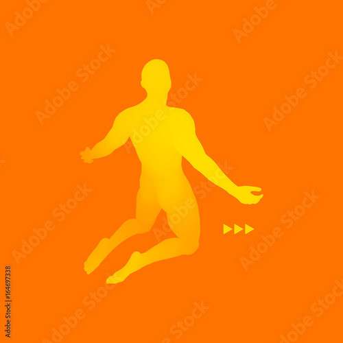 3D Model of Man. Man who prays. Concept for Religion, Worship, Love and Spirituality. Vector Illustration.