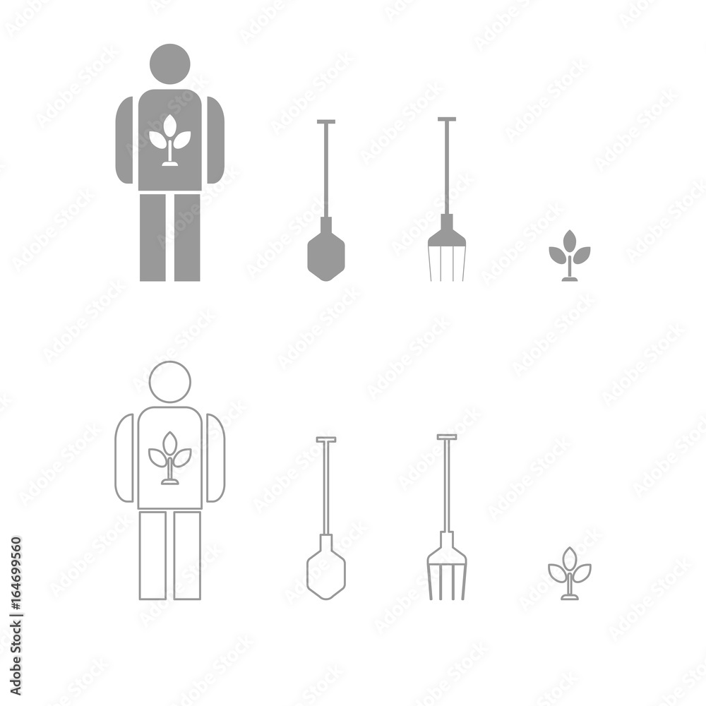 Lawn maintenance set icon . Lawn maintenance set icon .