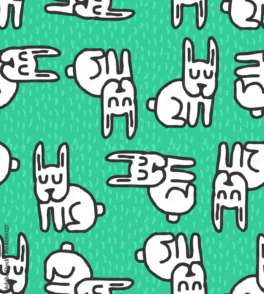 Obraz premium Hare pattern. rabbit Hand drawing ornament. Texture for childrens cloth
