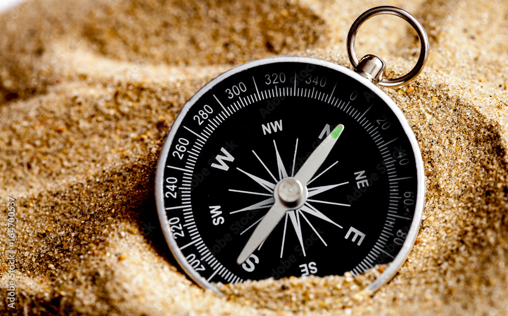 Photo Art Print concept compass in sand searching meaning of life 279photo