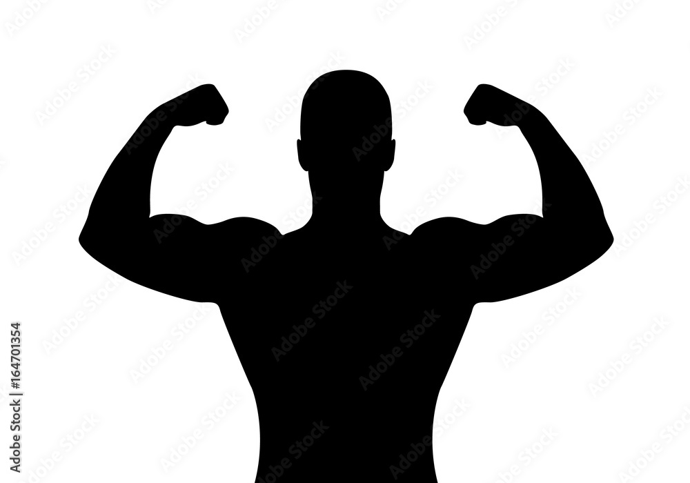 Fototapeta premium Black silhouette man