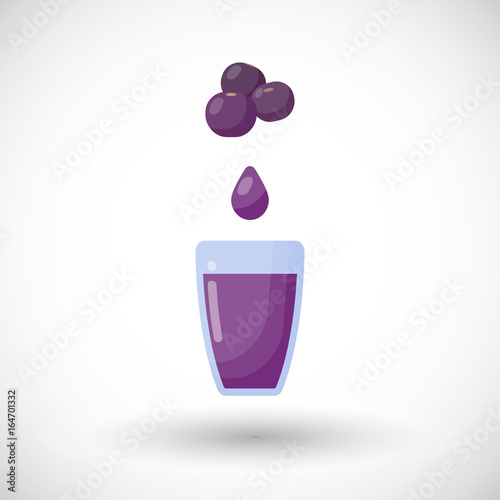 Blueberry juice vector flat icon