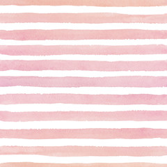 Fototapete Horizontale Streifenmuster Handgemalte Aquarell Streifen Pastell  © Anastasia