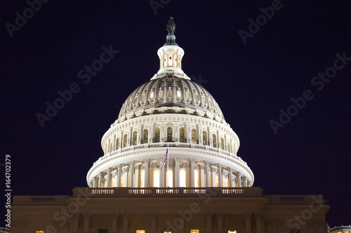 Washington, capitol, night, America, United-States of America, government, Trump