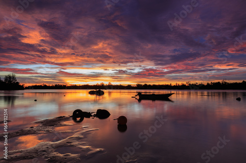 Beautiful Sunset scene for background use photo