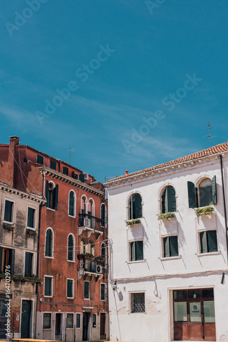 View on ancient traditional buildings in Venice