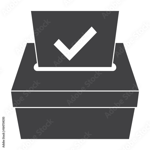 Election concept with ballot box, vector silhouette