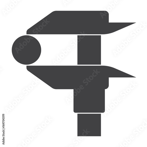 Measurement concept with vernier caliper, vector silhouette