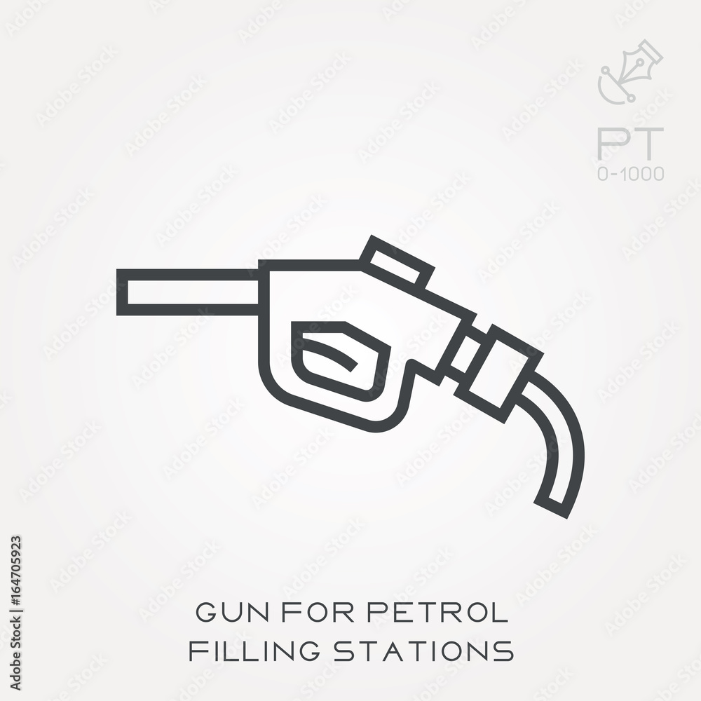 Line icon gun for petrol filling stations Line icon gun for petrol filling stations
