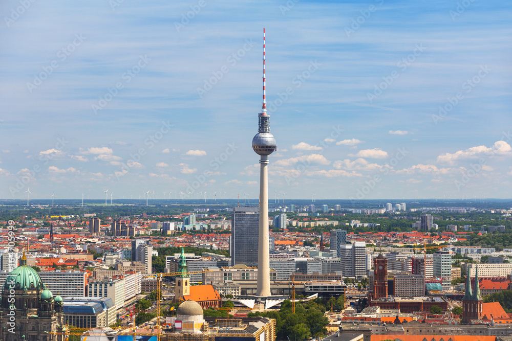 Naklejka premium Aerial view of Berlin city, Germany.