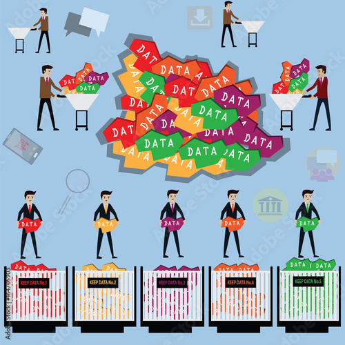 Big data concept,Analzed data for easy to use - Vector