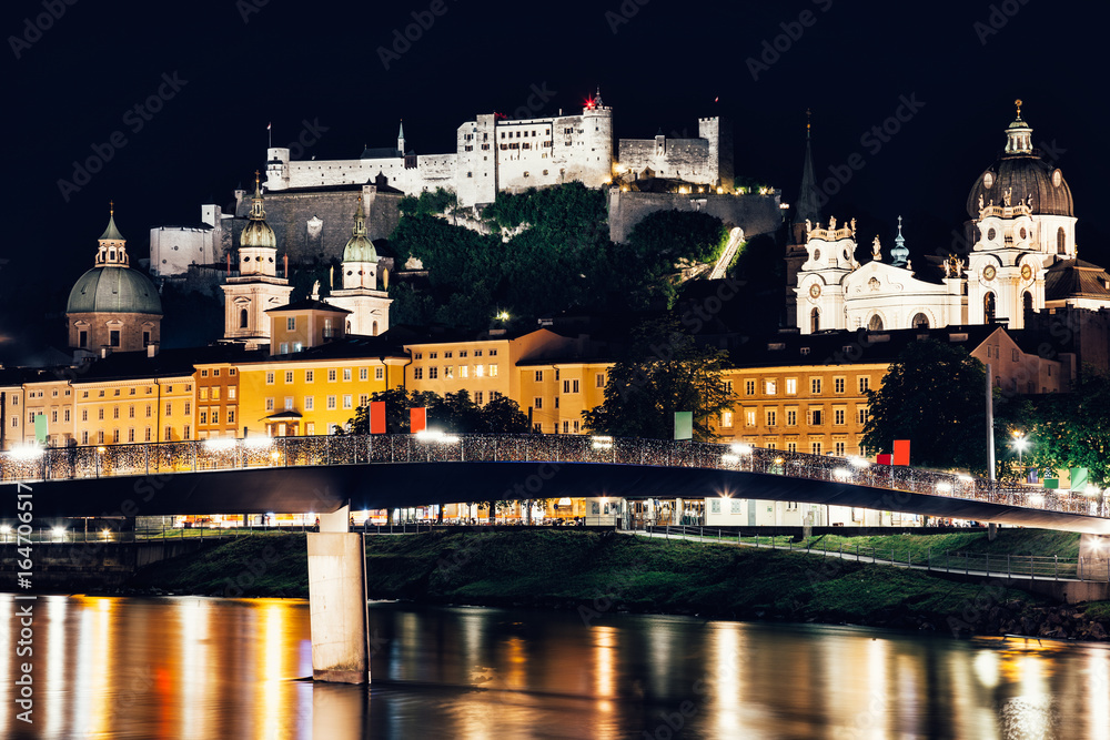 Panoramic view of beautiful Salzburg in Austria