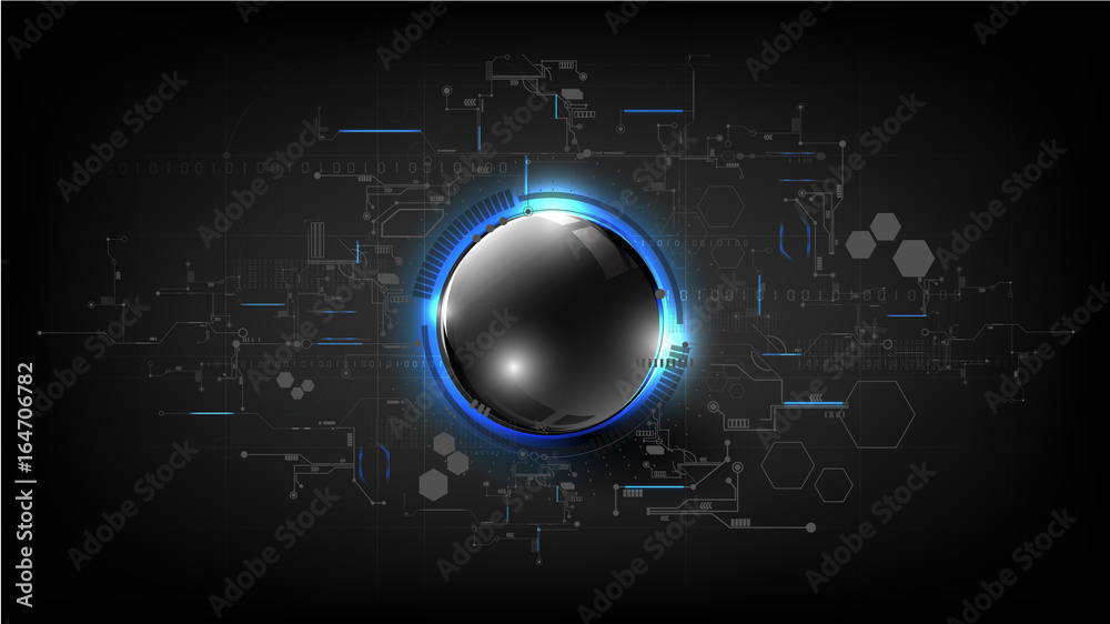 Technological global circuit board modern sphere abstract background vector
