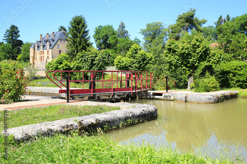 Historic Canal du Nivernais in Châtillon-en-Auxois, Burgundy, France photo