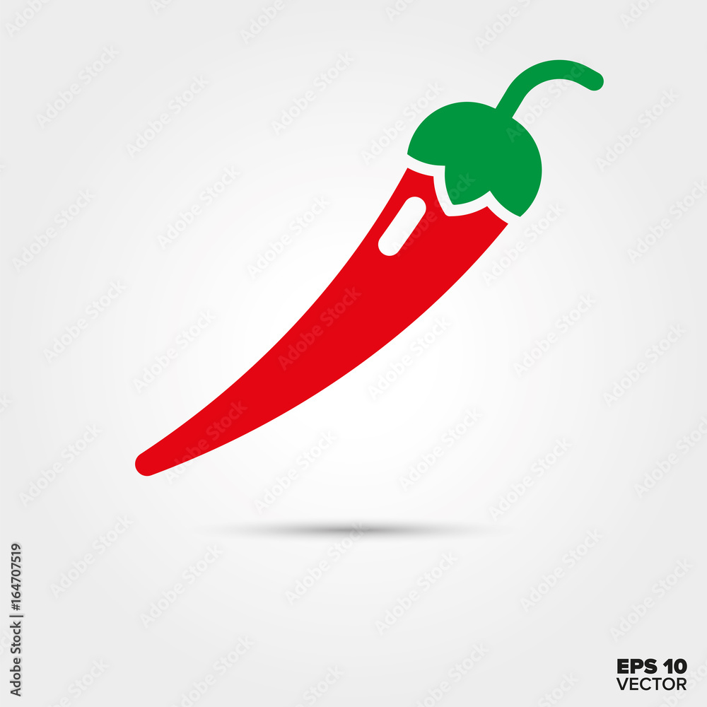 red chili pepper vector icon