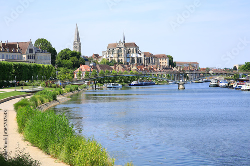 Auxerre on the river Yonne in Burgundy, France