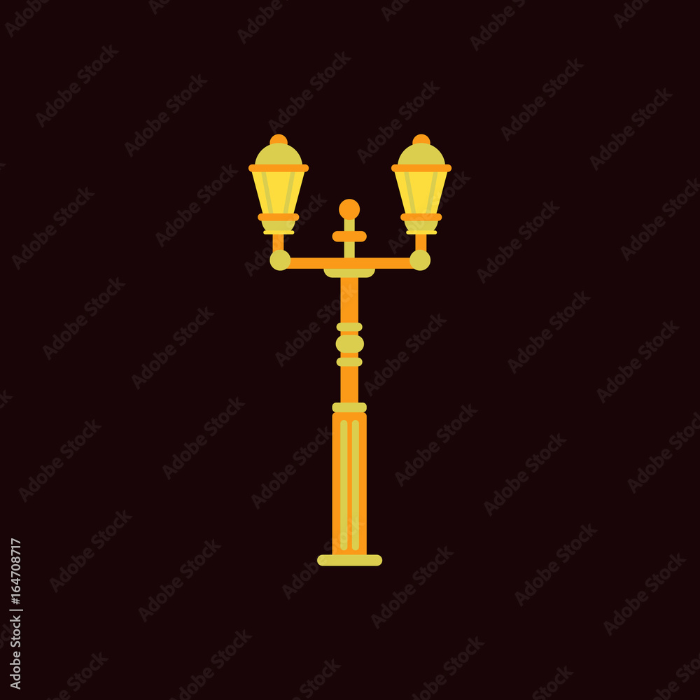 Obraz premium Retro vintage lamp post with electricity lantern vector illustration