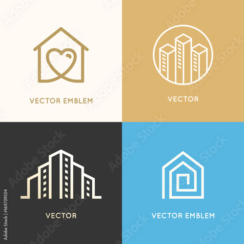 Construction, renovation and real estate - logo templates