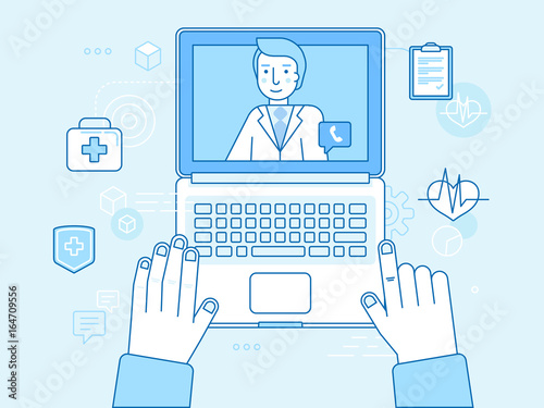 Online and tele medicine concept