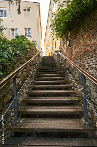 Stairs of Kapucinske in city Zagreb. © wolf1984
