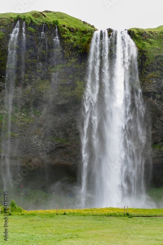 touristic attraction Saljalandsfos waterfall in southern iceland