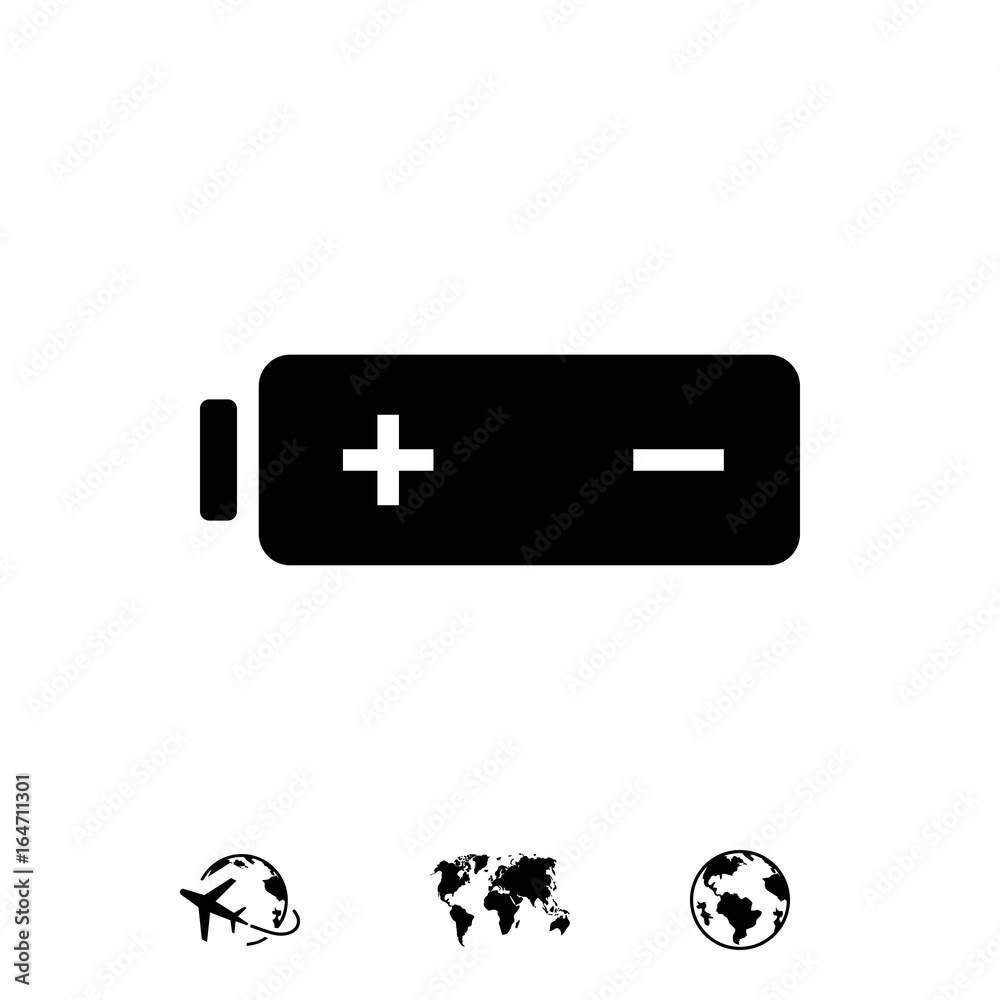 Battery web icon, battery icon stock vector illustration flat design Battery web icon, battery icon stock vector illustration flat design